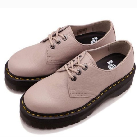 🥰NWOT Dr Martens 1461 Quad II Pisa Vintage Platform Lace Up, Taupe Leather, 7 - Picture 3 of 16